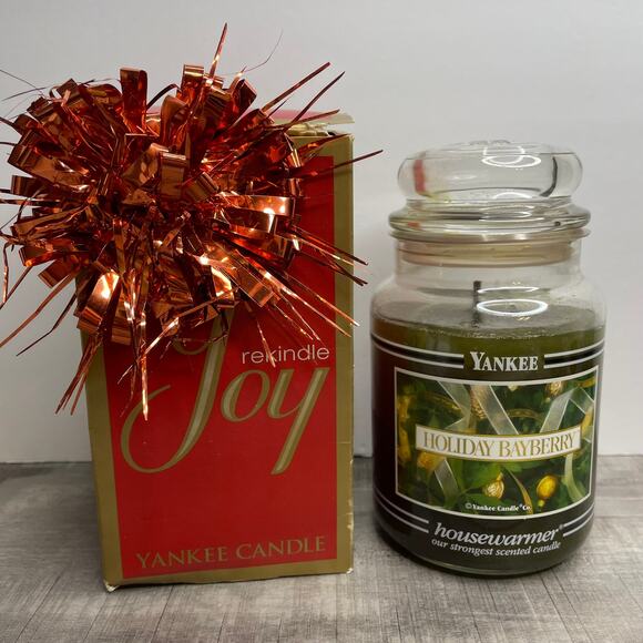 NIB YANKEE CANDLE Holiday Bayberry Large Jar Housewarmer 22oz Black Band Unused - Picture 7 of 7